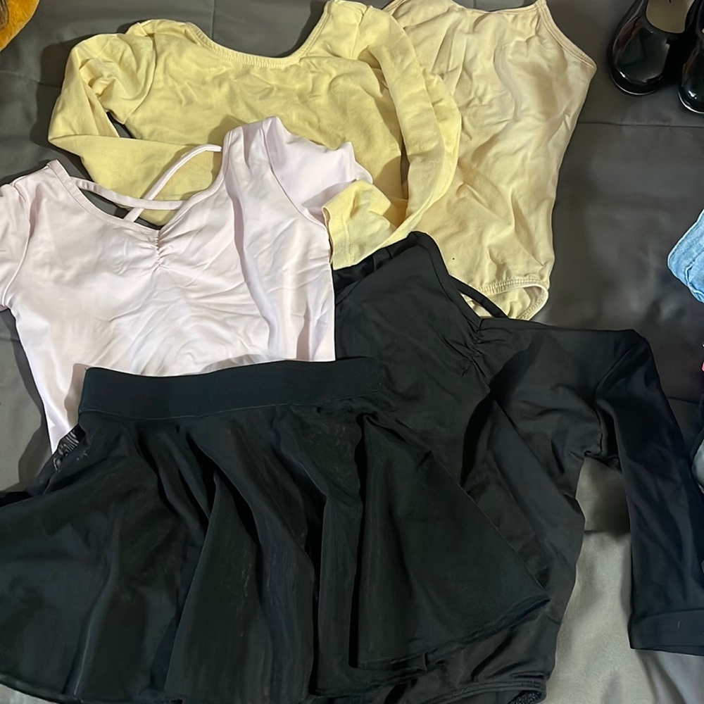 Little girl leotards and sheer dance skirt